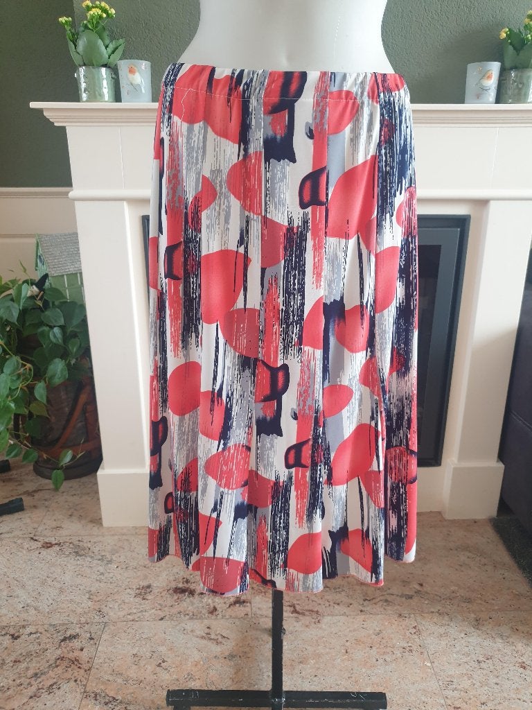 Bassini mooie gekleurde rok blauw roze 40 M, Kleding | Dames, Maat 38/40 (M), Overige kleuren, Verzenden, Zo goed als nieuw