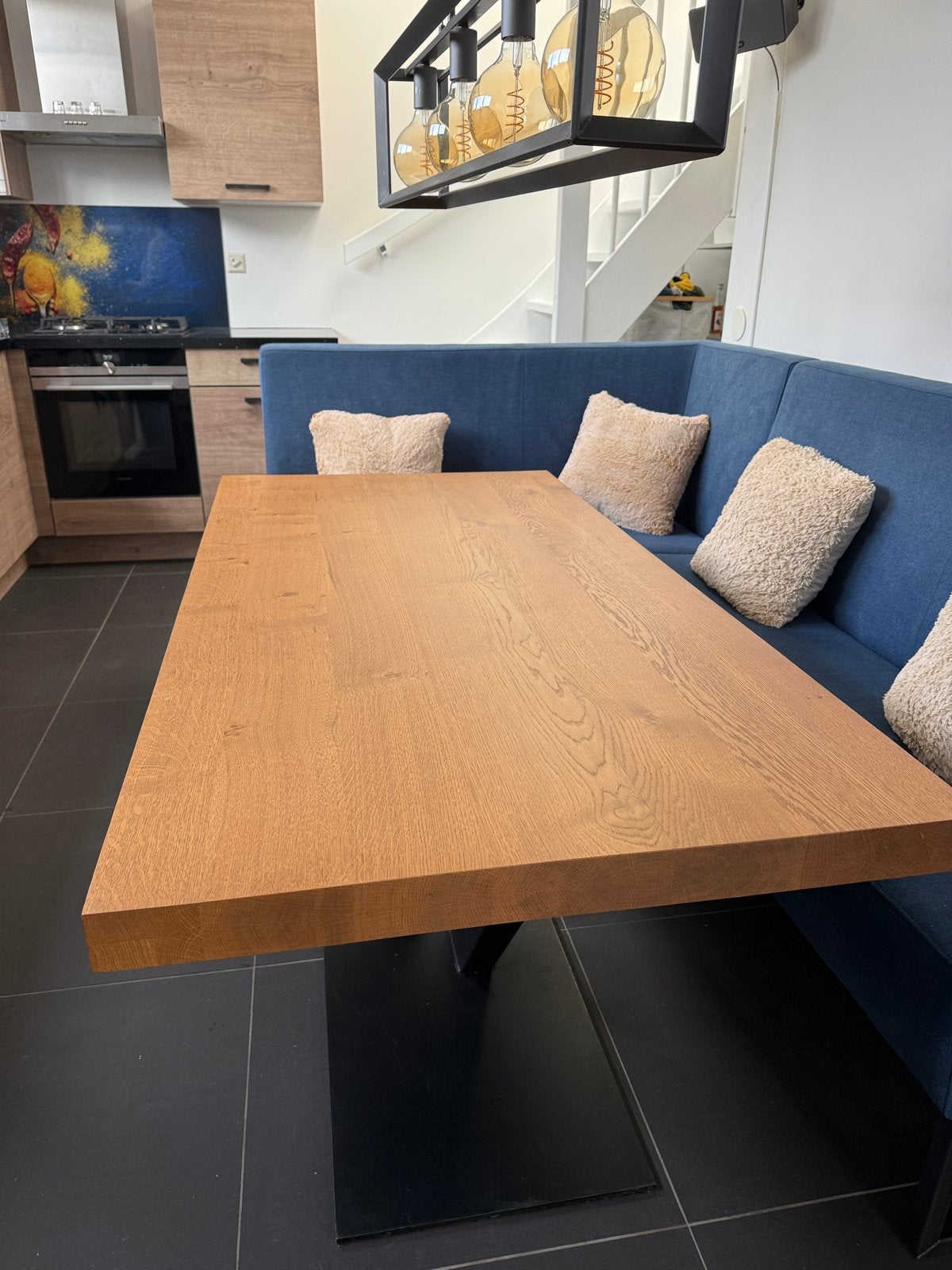 Table du Sud eiken eettafel terracotta - absolute top staat, Huis en Inrichting, Tafels | Eettafels, Zo goed als nieuw, 50 tot 100 cm