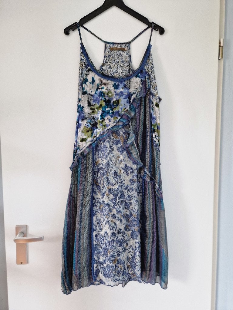 Jurk IAM EU Bohemian Ibiza Style maat 38, Ophalen, Gedragen, Maat 38/40 (M), Blauw