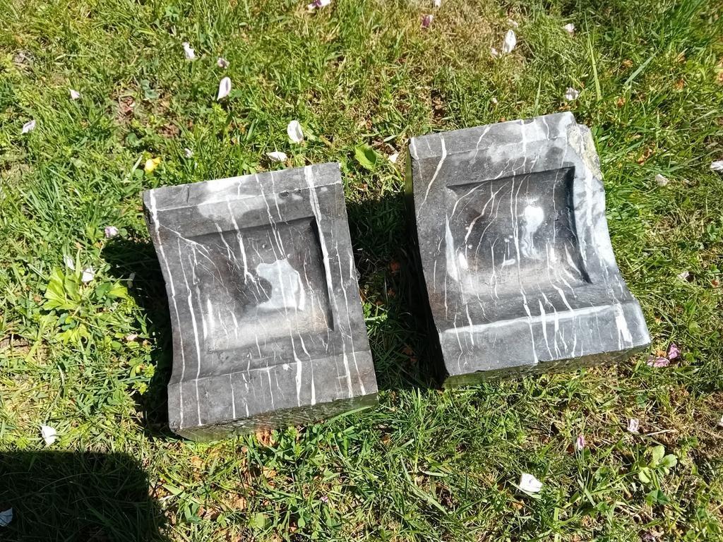 Set van 2 marmeren neut consoles, Ophalen of Verzenden