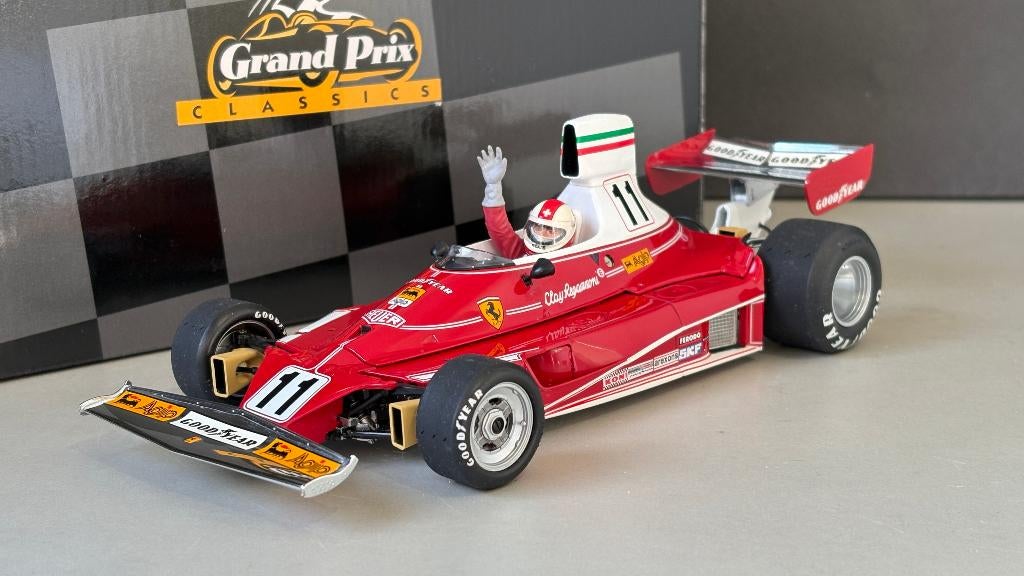 Exoto Ferrari 312T Victory Salute Clay Regazzoni  GPC97501, Hobby en Vrije tijd, Ophalen of Verzenden, Zo goed als nieuw, Auto