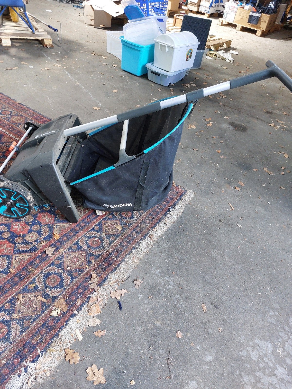 Gardena Hand bladveger met Opvangzak - Zo goed als nieuw, Ophalen, Handgrasmaaier, Zo goed als nieuw, Opvangzak