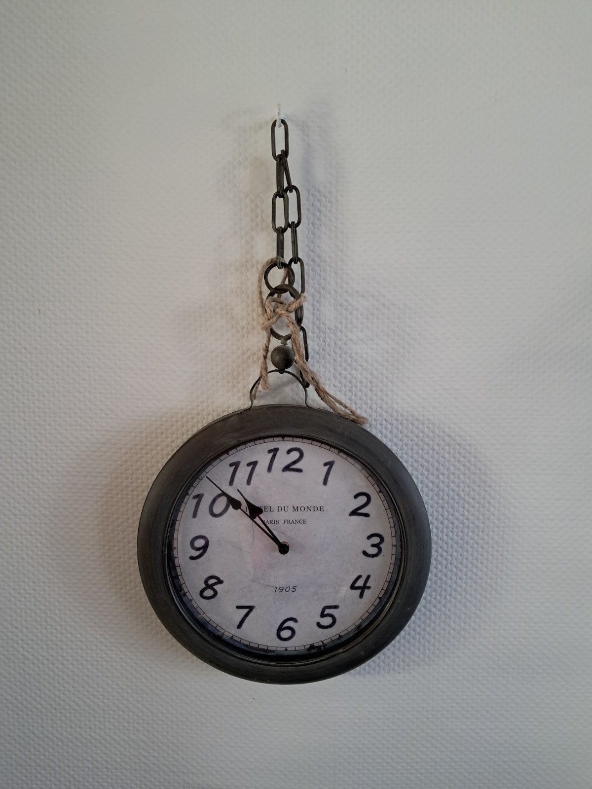 Vintage Wandklok - 37 cm breed, Ophalen, Vintage, Analoog, Wandklok
