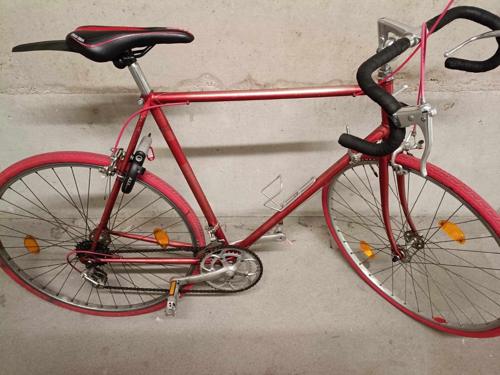 Vintage racefiets rood, Gebruikt, Ophalen, Overige merken, 10 tot 15 versnellingen