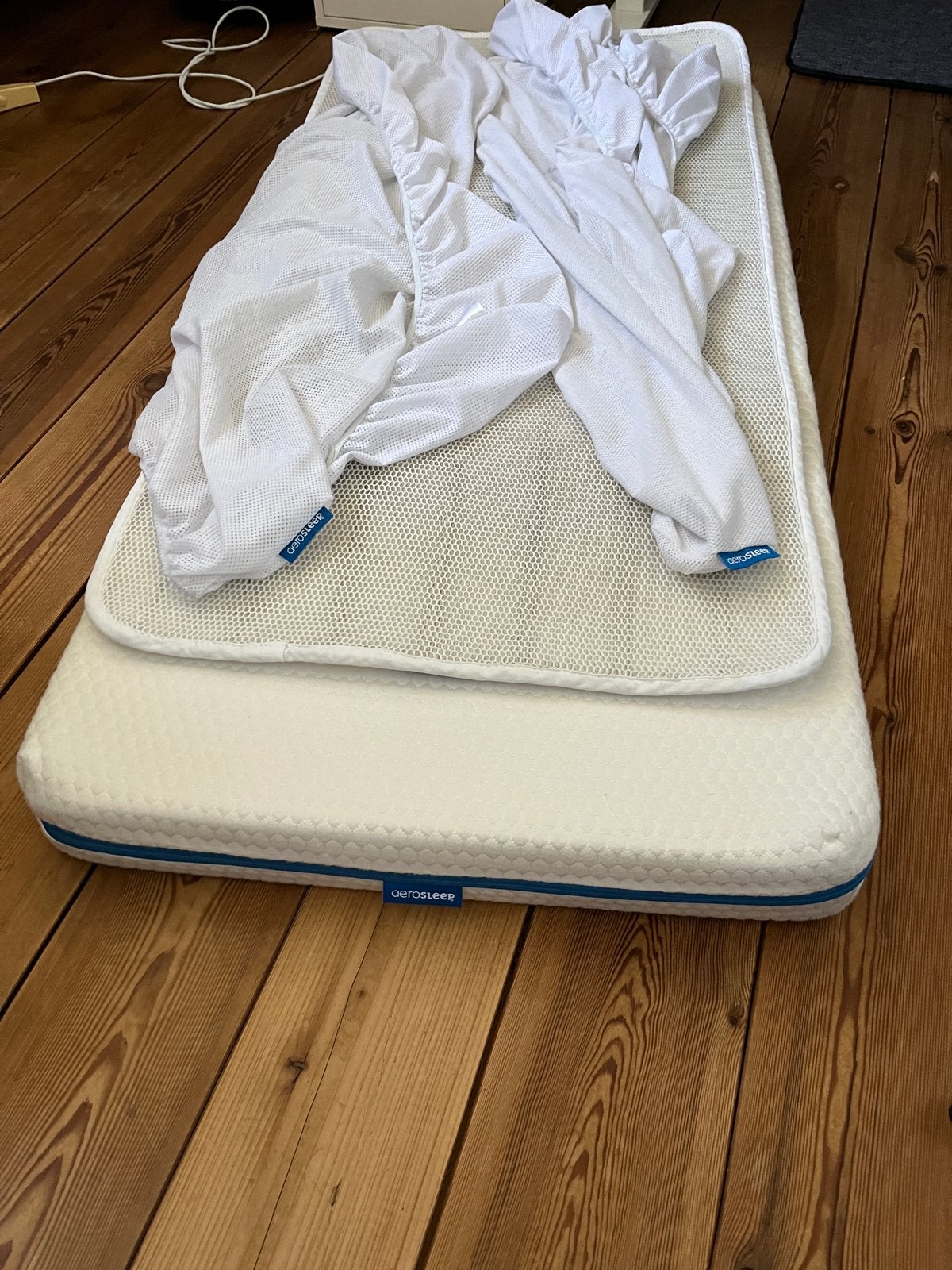 Aerosleep matras 120x60 met topper, Ophalen, Gebruikt, Matras, Overige maten