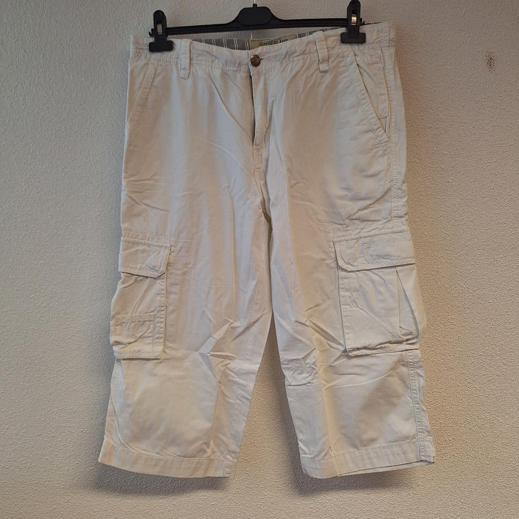 Heren bermuda ¾ , wit, Sutherland, L, Maat 52/54 (L), Wit, Ophalen of Verzenden, Zo goed als nieuw