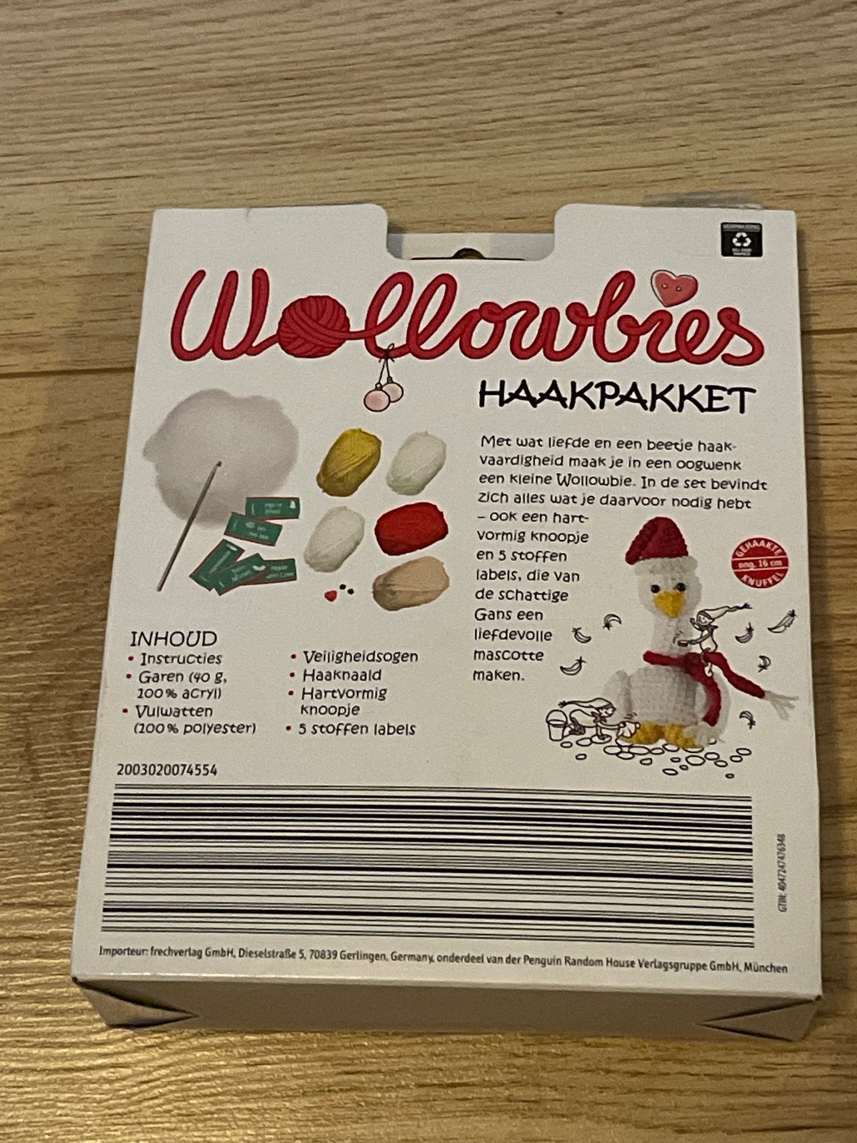 Wollowbies Haakpakket Guido Gans - zo goed als nieuw, Ophalen of Verzenden, Nieuw, Haken, Overige typen