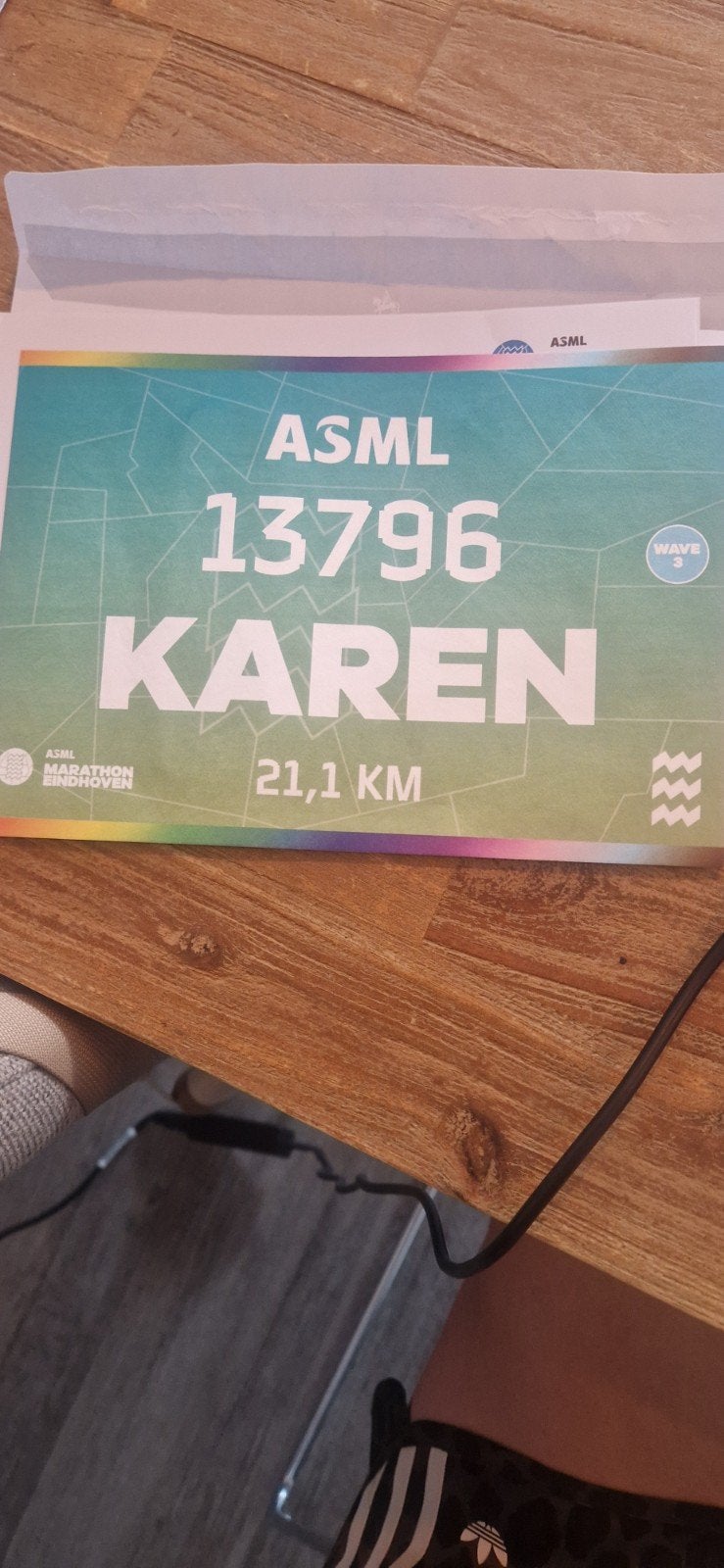 Startbewijs halve marathon Eindhoven, Eén persoon, Oktober