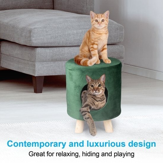 Kattenmand op Pootjes Poef 100% Polyester tot 80kg Ø 33 cm, ., Nieuw, Ophalen of Verzenden, .