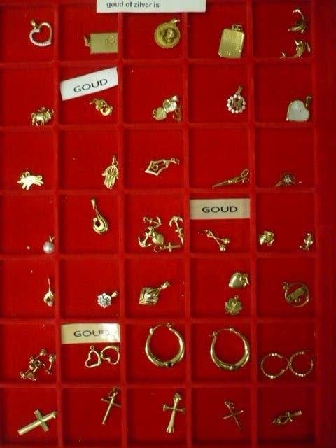 aanbieding gouden kettingenhangers divers ook kruisjes, Gebruikt, Overige voorstellingen, Ophalen of Verzenden, Goud