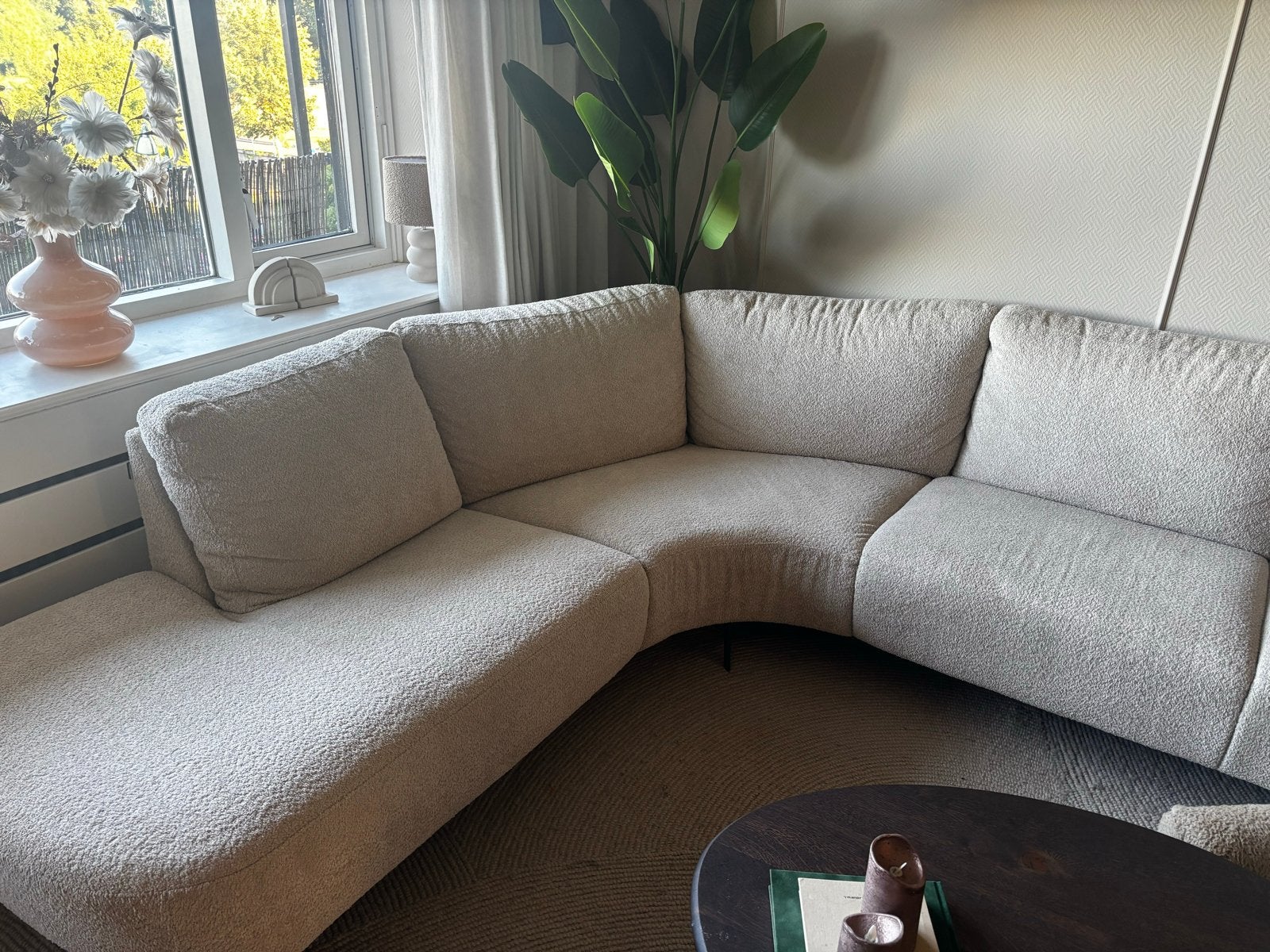 Zo goed als nieuwe Haco bank, 1 jaar oud, Ophalen, 100 tot 125 cm, Hoekbank, 300 cm of meer