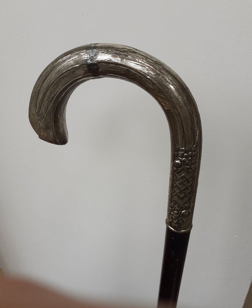 Mooie oude wandelstok met gesculpteerd handvat, Ophalen of Verzenden, Gebruikt