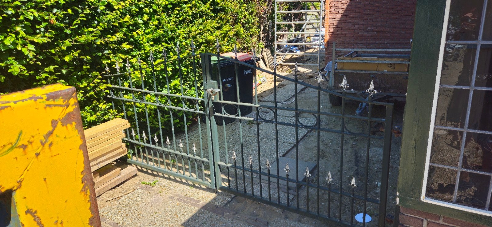 Ijzeren hekwerk met poort, Tuin en Terras, Ophalen, Met poort, Gebruikt, Sierhekwerk