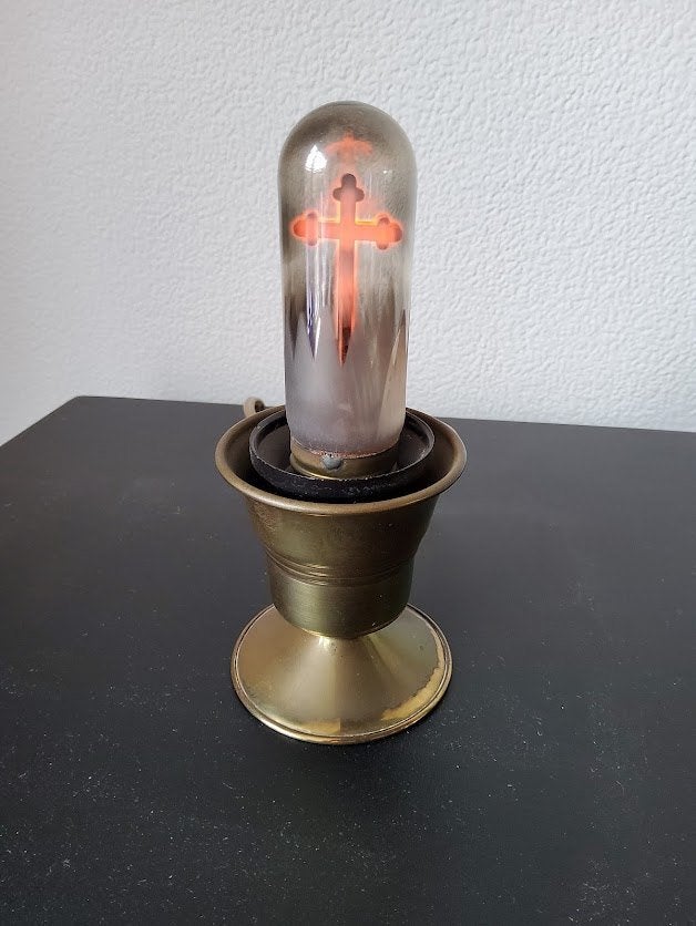 Te koop antiek aerolux neon kruisbeeldlampje, Ophalen of Verzenden, Koper