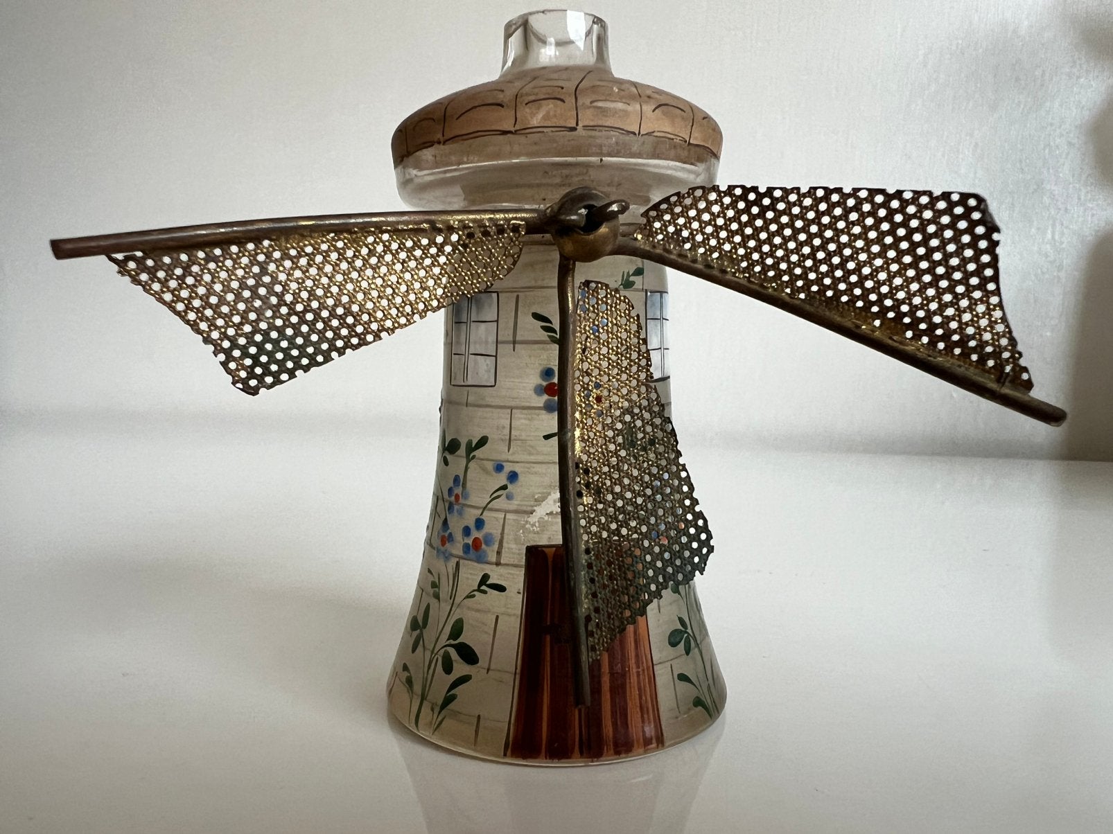 Zeldzaam 19e eeuws Parfumfles Molentje Emaille op Glas, Ophalen of Verzenden