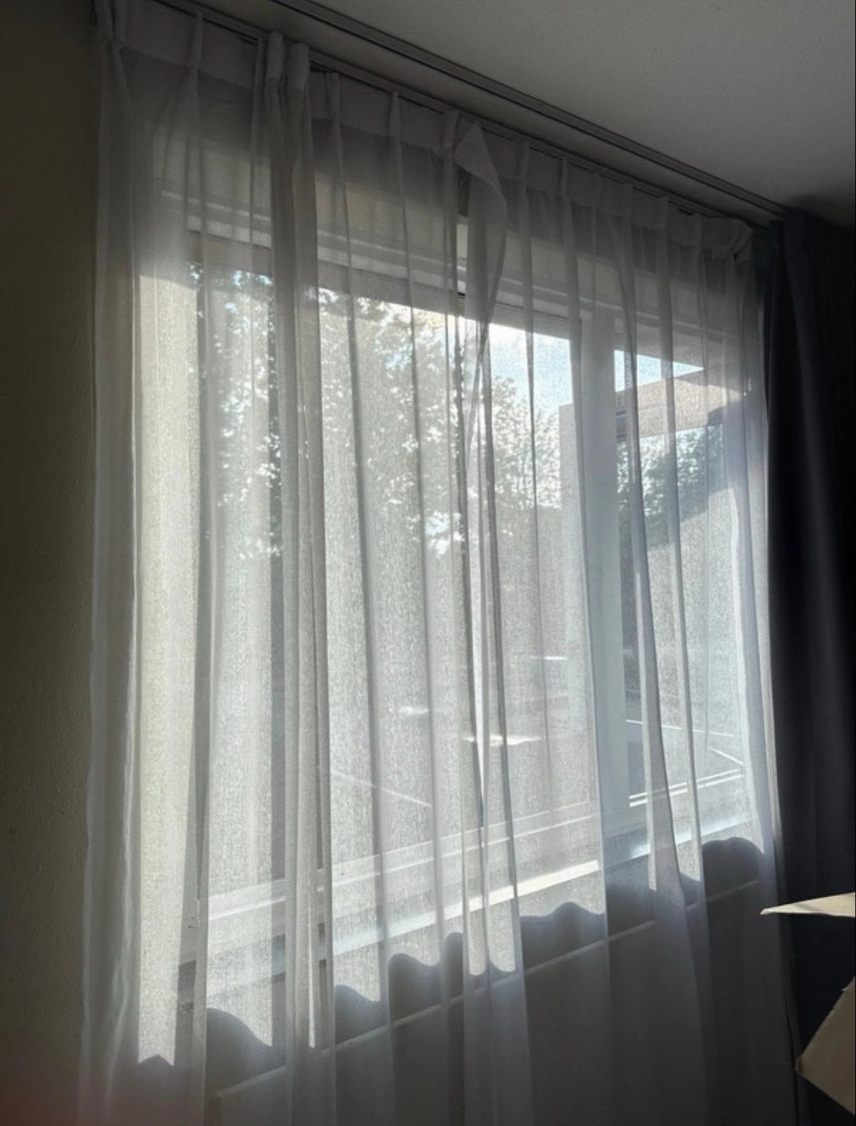 Lichtdoorlatende witte vitrage, Vitrage, Gebruikt, Wit, Ophalen of Verzenden