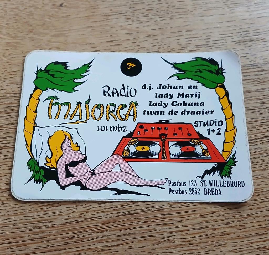 Sticker radio Majorca piraat zendamateur, St. WILLEBRORD, Ophalen of Verzenden, Zo goed als nieuw