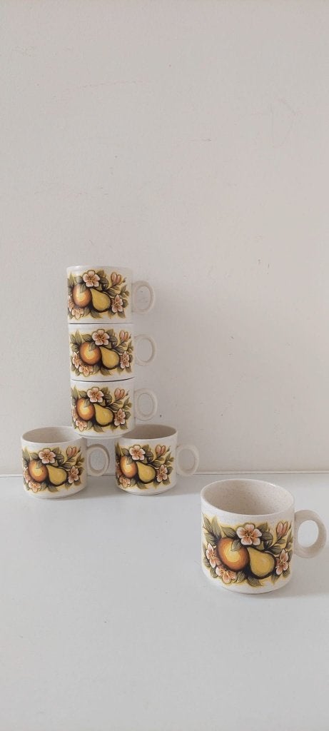 6 Vintage Doverstone Staffordshire  mokken beker Jaren 70, Eu, Gebruikt, Overige merken, Eu