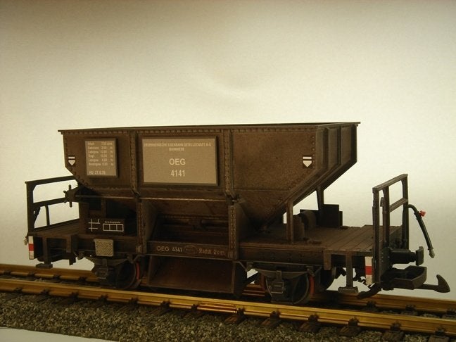 LGB OEG 4141 Schotterwagon, Hobby en Vrije tijd, Gelijkstroom, Wagon, Ophalen of Verzenden, Zo goed als nieuw