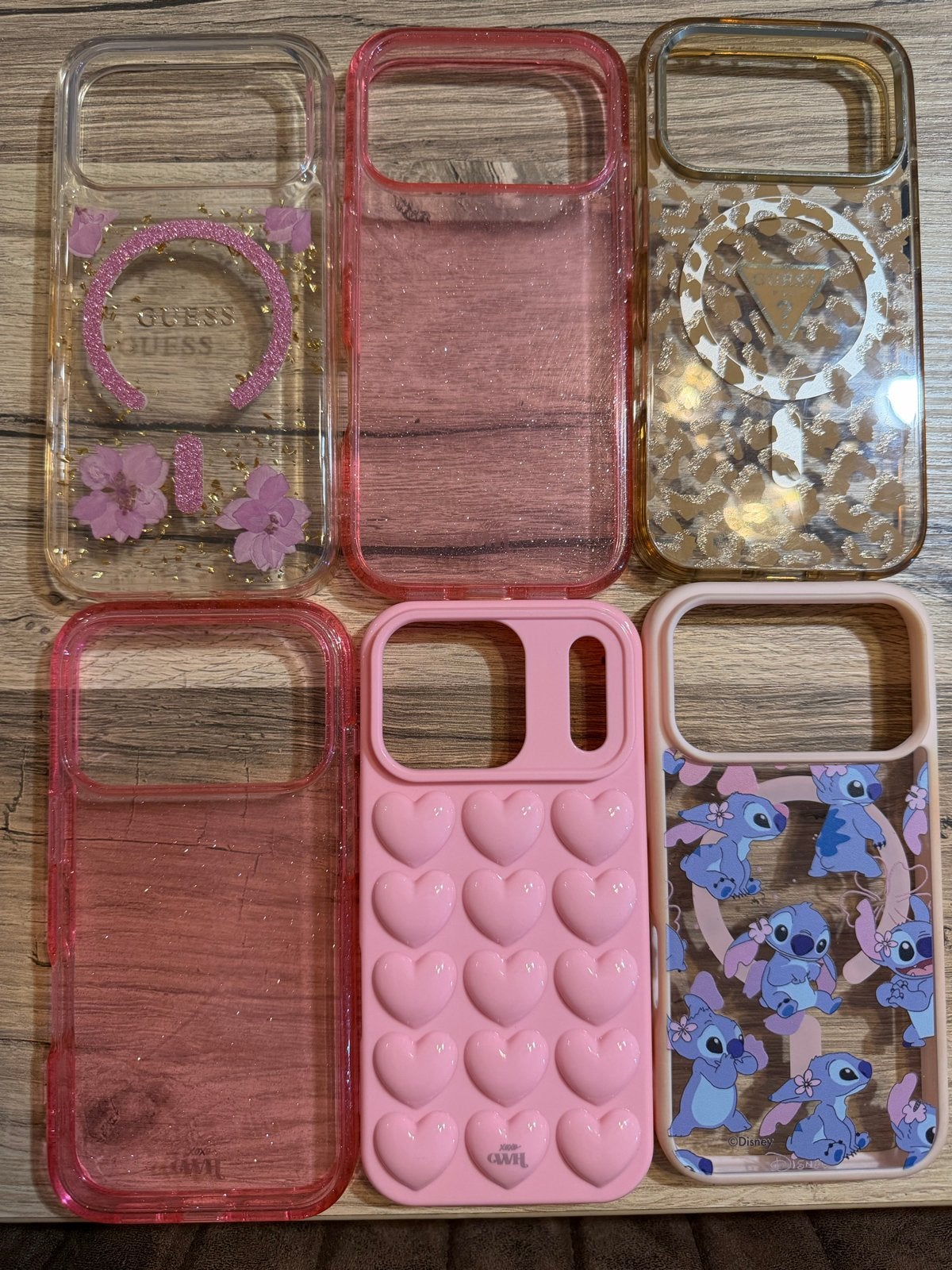 Diverse iPhone 17 pro Hoesjes - Guess, Roze Harten, Stitch, Kunststof, IPhone 17, MagSafe, Hoesje of Tasje