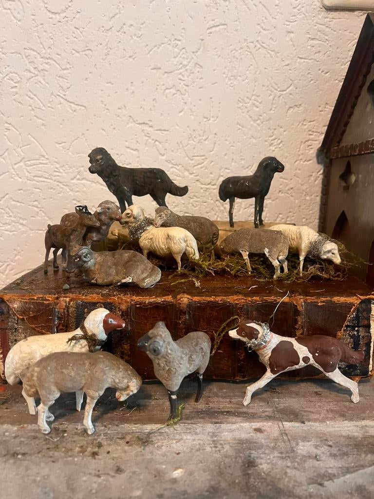 Erzgebergte schaapjes wolschaap duitsland flock kerst pasen, Ophalen of Verzenden