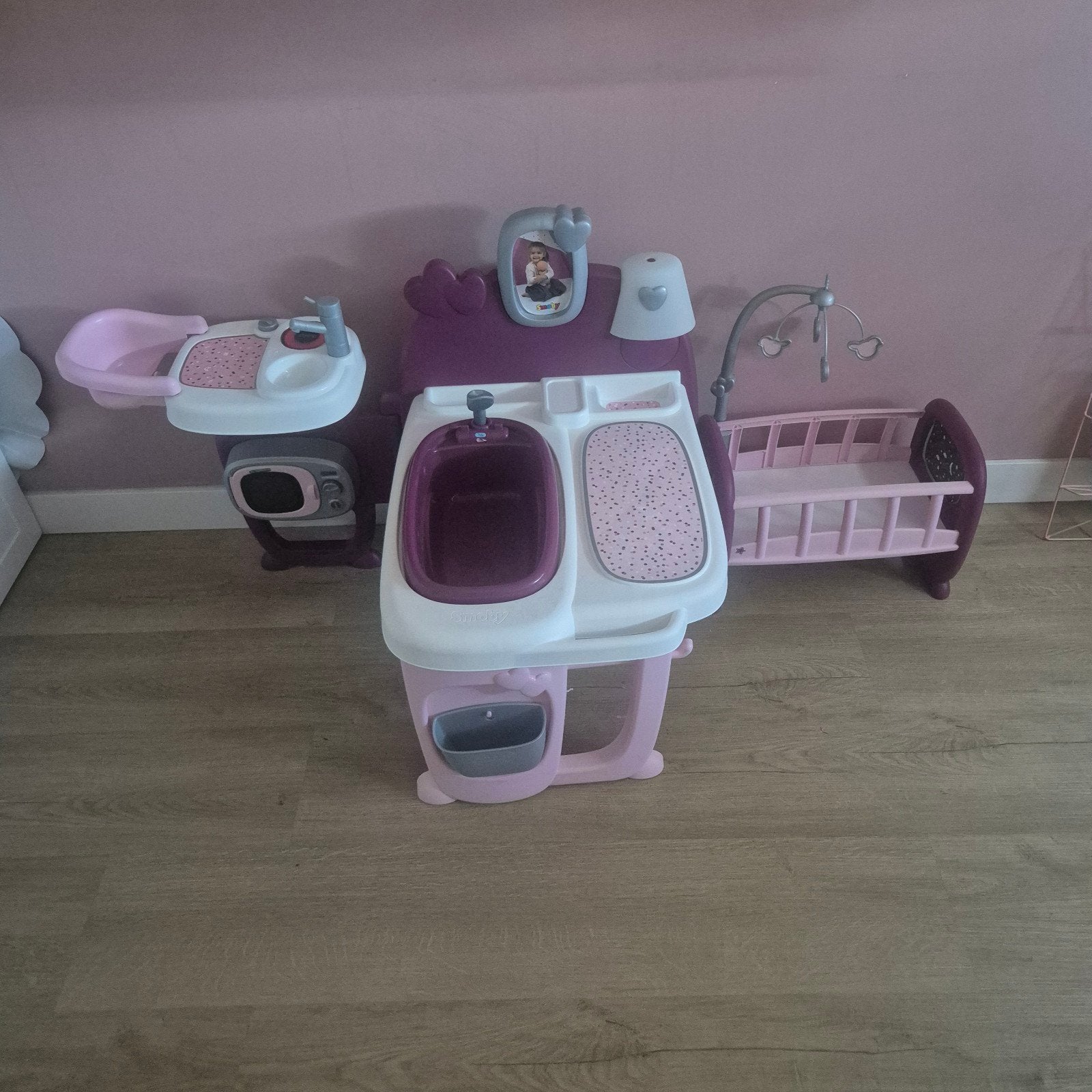 Smoby Baby Nurse Speelcentrum voor Poppen - Roze/Paars, Ophalen, Gebruikt, Babypop