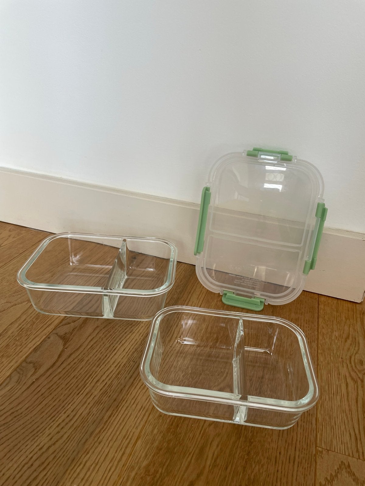 Ernesto Glazen Vershoudbakjes met Vakken (2 stuks), Ernesto, Glas, Ophalen of Verzenden, Zo goed als nieuw