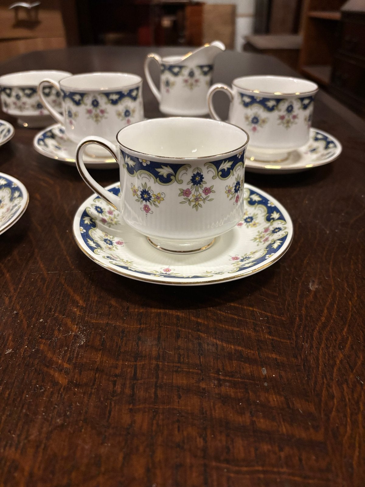 Vintage Paragon 'Coronation' theekopjes en schotels set, Ophalen of Verzenden