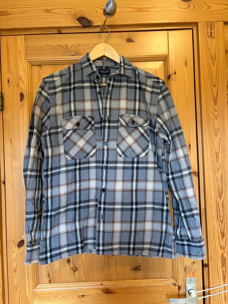Houthakkersblouse overhemd geruit grijs Revelation S oto 54, Ophalen of Verzenden, Zo goed als nieuw, Grijs, Halswijdte 38 (S) of kleiner