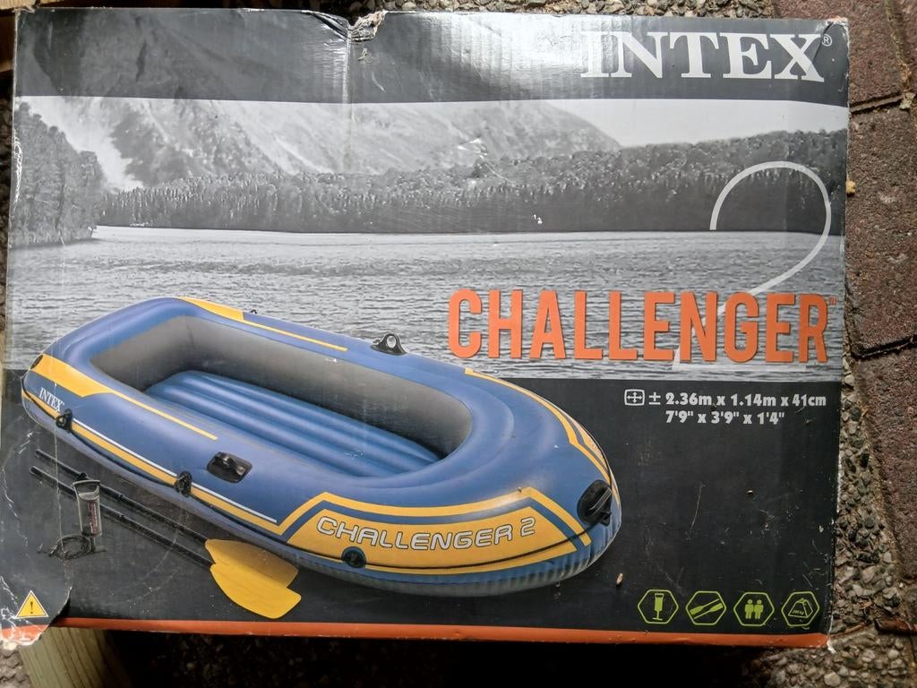 Intex Challenger 2 opblaasboot - Slechts 1x gebruikt!, Ophalen, Zo goed als nieuw