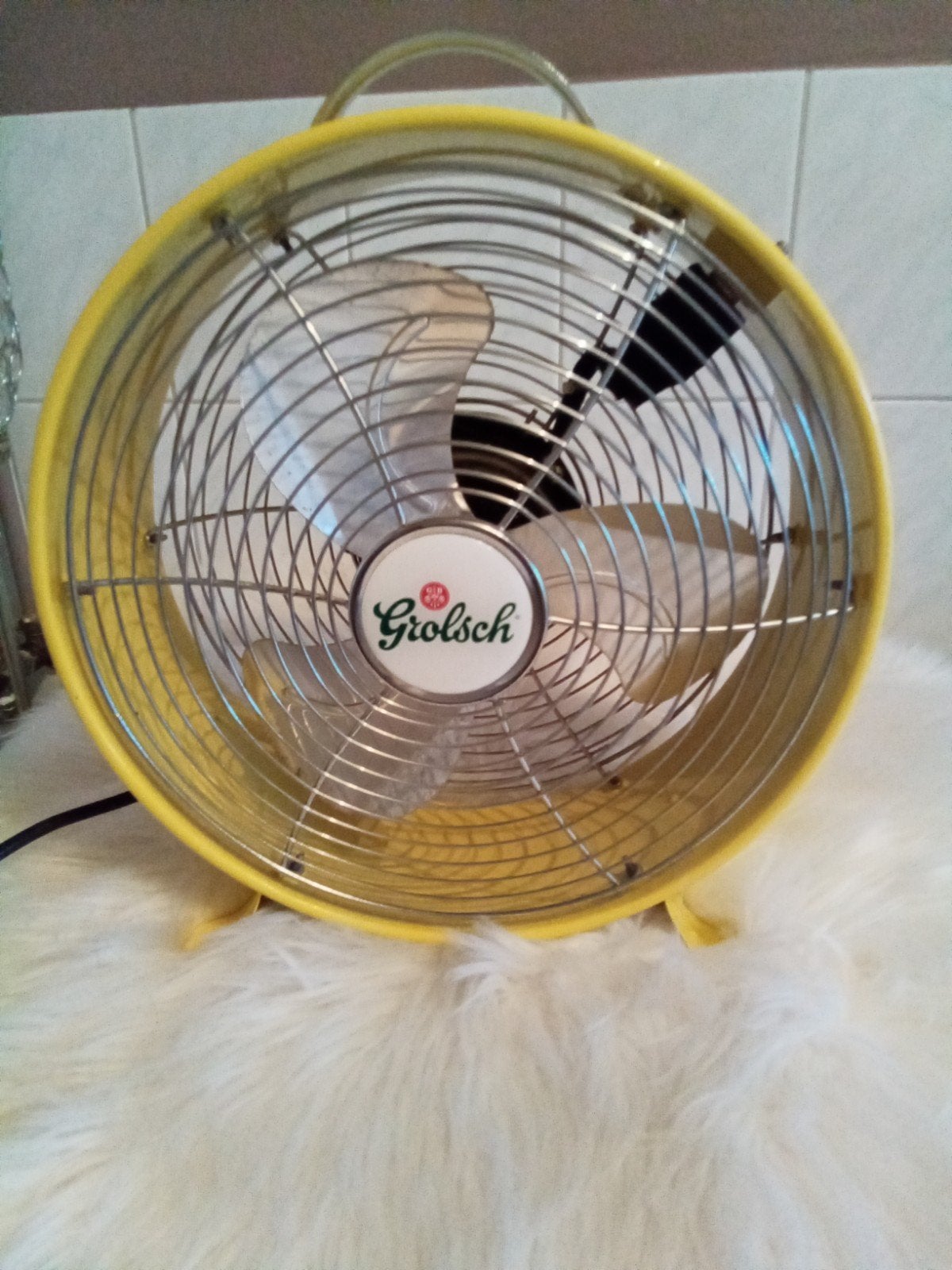 STOERE RETRO VINTAGE NIEUWE ONGEBRUIKTE GROLSCH VENTILATOR, Ophalen, Nieuw, Grolsch