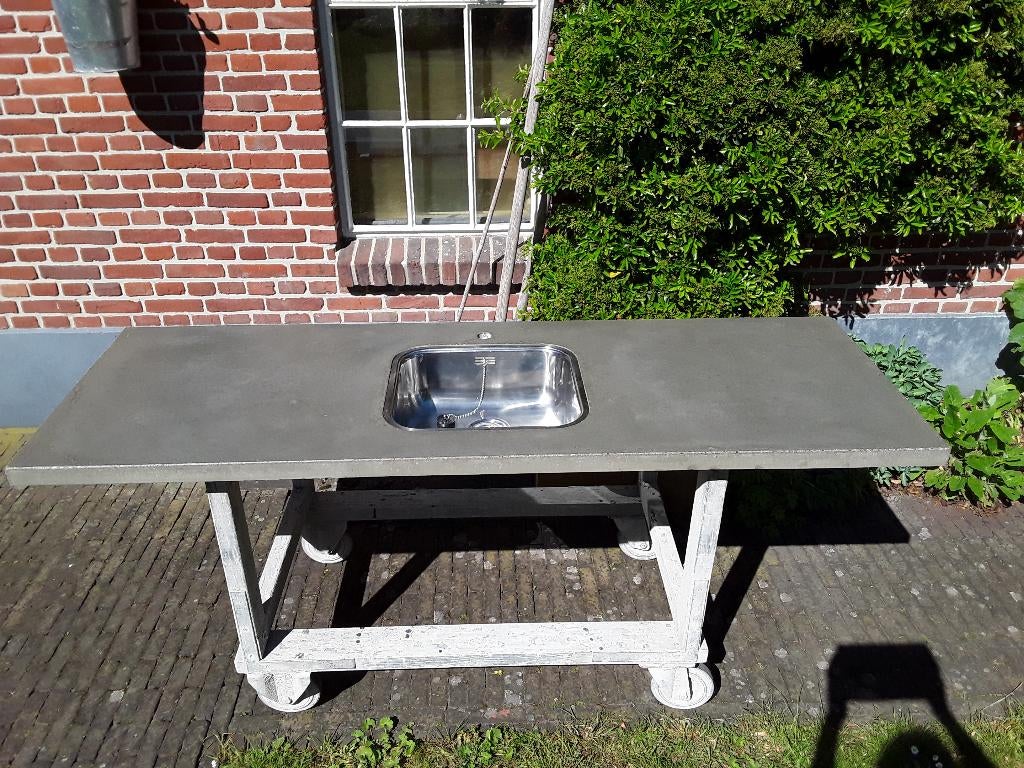 Aanrecht Beton Nieuw Geïmpregneerd 184x62 cm, Ophalen, Nieuw, 25 tot 50 cm, Minder dan 100 cm