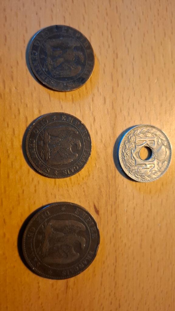 4 Oude Franse munten, lotje, Ophalen of Verzenden, Frankrijk, Losse munt