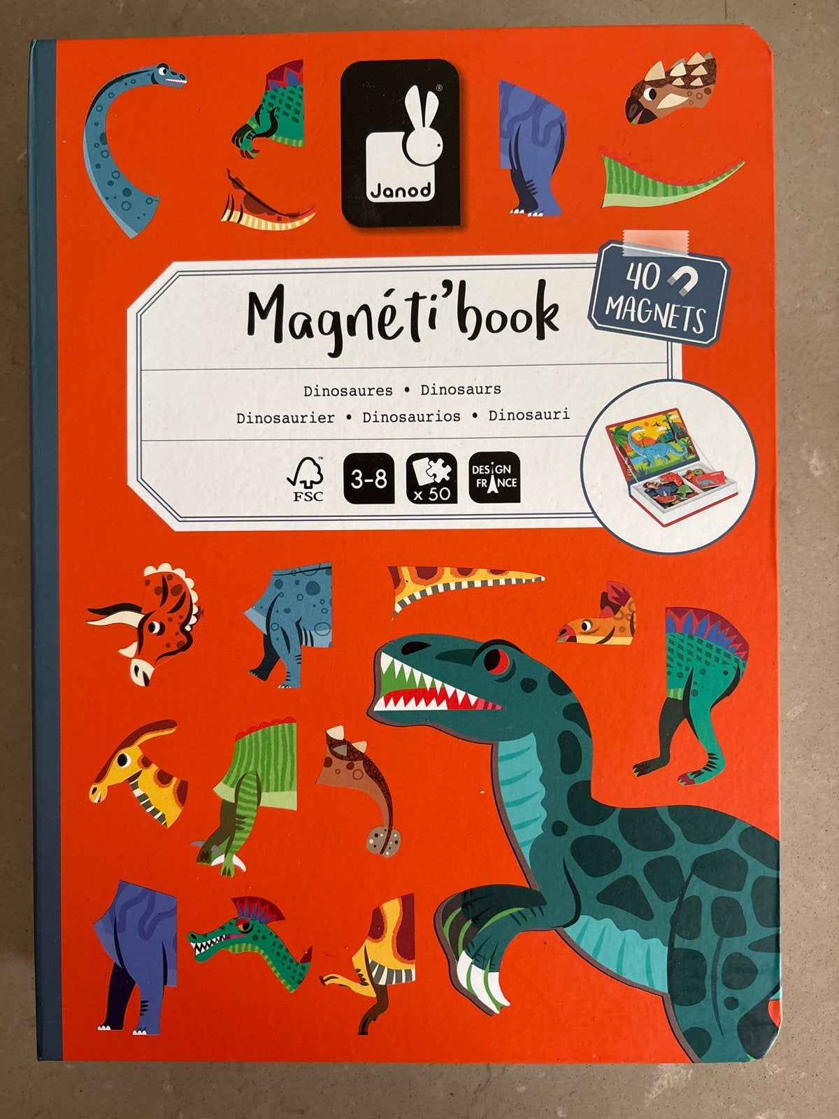 Janod Magnéti'book Dinosaurus magneten - Compleet en nieuw, Ophalen, Nieuw, Knutselen