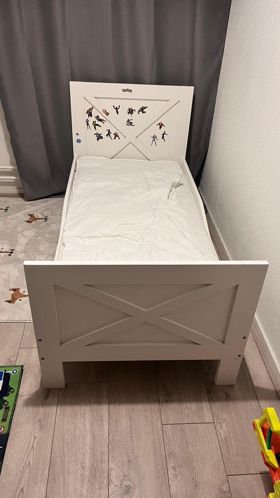 Wit eenpersoons kinderbed met lattenbodem, Ophalen, Gebruikt, Eenpersoons, Wit