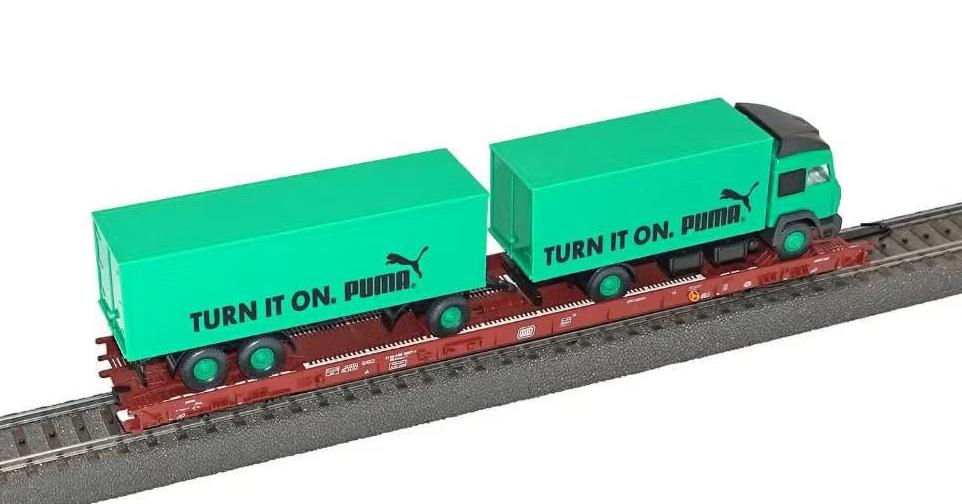 Marklin H0 4843 - Lagevloerwagen met vrachtwagen  DB in OVP, Hobby en Vrije tijd, Modeltreinen | H0, Wisselstroom, Ophalen of Verzenden