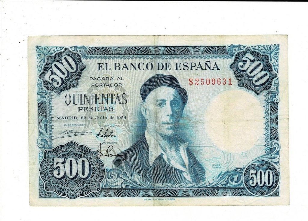 Spanje, 500 pesetas 1954, Ophalen of Verzenden, Overige landen