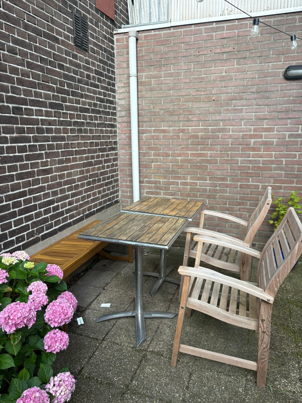 Tuinset of los bankje, 2 stoelen, 2 bistro tafeltjes, Tuin en Terras, Tuinsets en Loungesets, Ophalen of Verzenden, Zo goed als nieuw