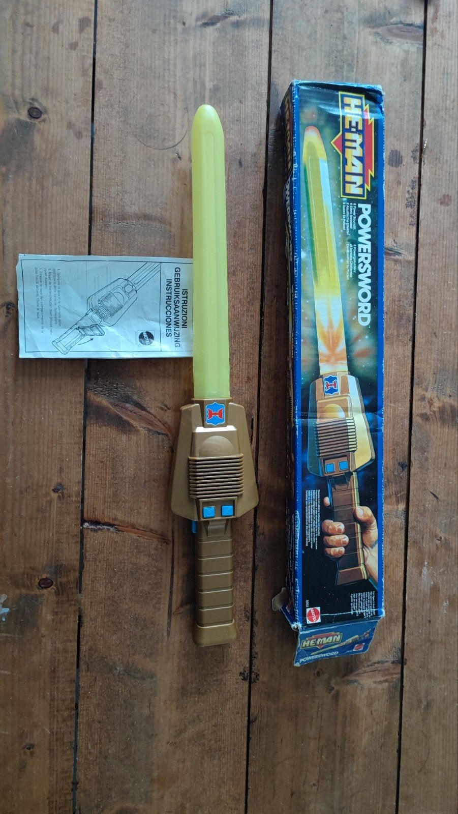 He-Man Powersword Mattel 1989 met doos en instructies, Kinderen en Baby's, Speelgoed | Actiefiguren, Ophalen of Verzenden, Zo goed als nieuw