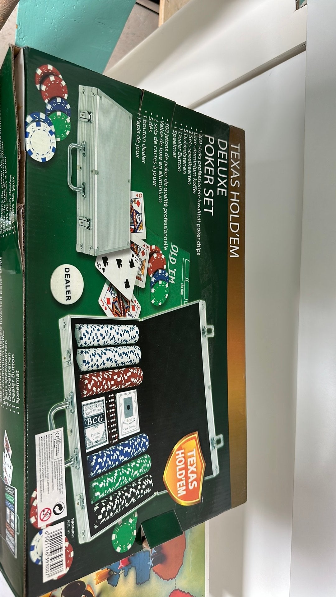 Texas Hold’em Deluxe Poker Set  300 chips, Ophalen of Verzenden, Nieuw
