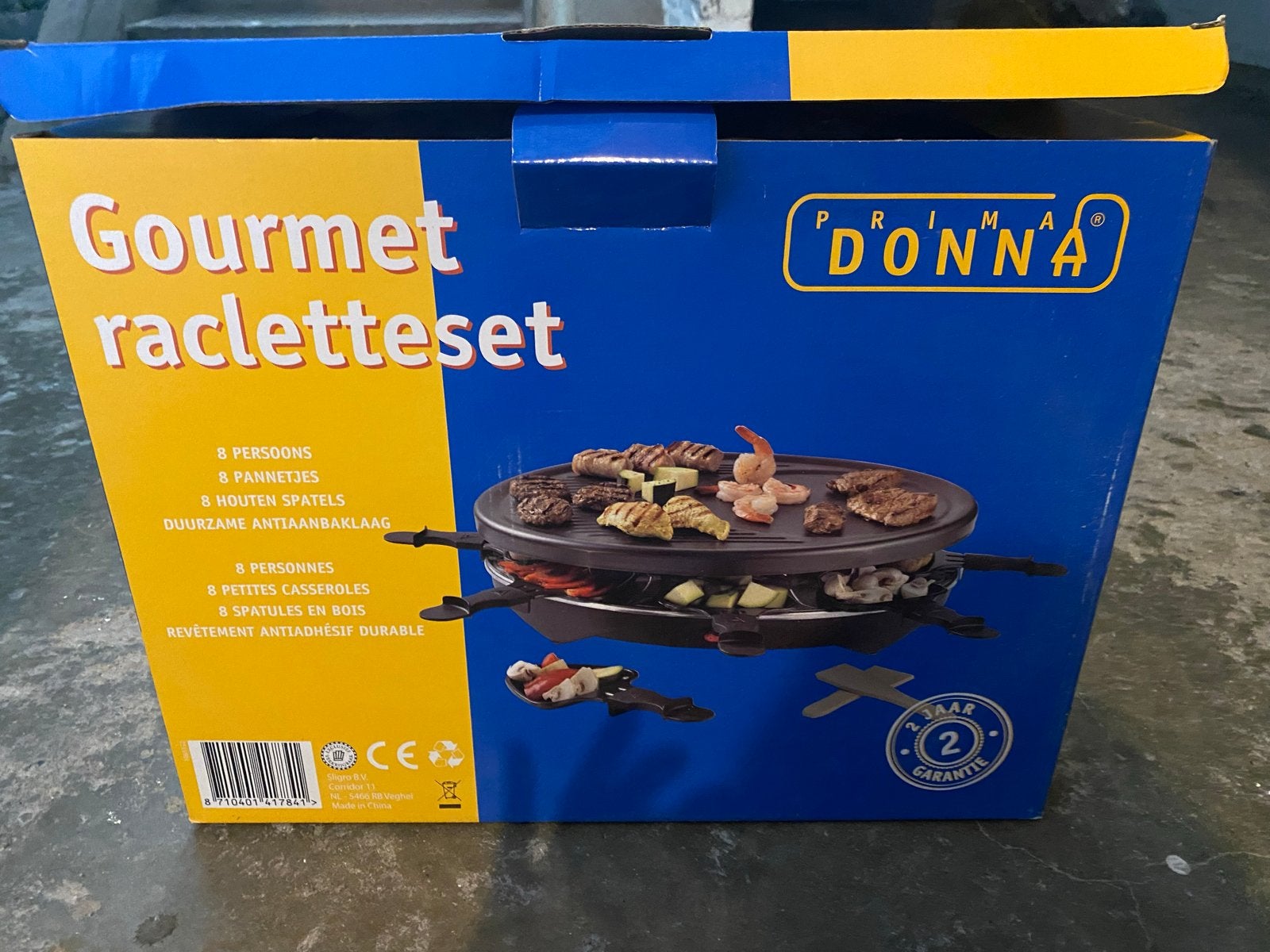 Prima Donna Gourmet Racletteset - 8 personen nieuw!, Witgoed en Apparatuur, Gourmetstellen, Ophalen of Verzenden, Nieuw, 8 personen of meer