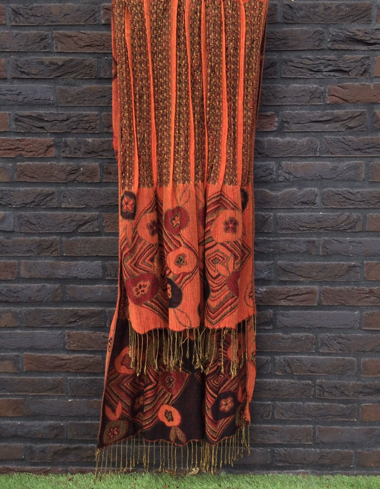 Mooie oranje sjaal 72x190cm, Ophalen of Verzenden, Zo goed als nieuw, Sjaal