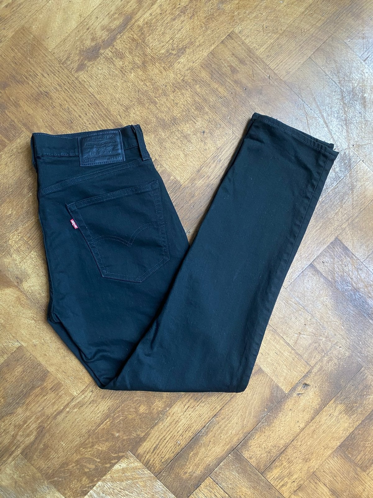 Levi's 502 Regular Taper Jeans Zwart W32 L32, Ophalen of Verzenden, Zo goed als nieuw, Zwart, W32 (confectie 46) of kleiner