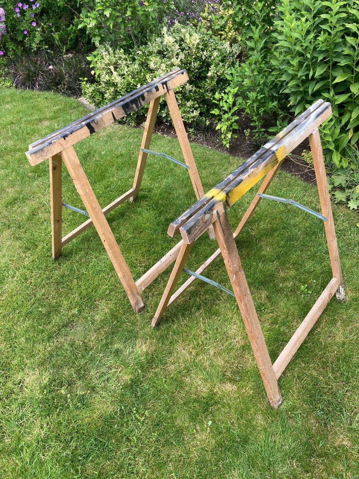 2 houten schragen - ideaal voor klussen en projecten, Ophalen, Gebruikt, Overige typen