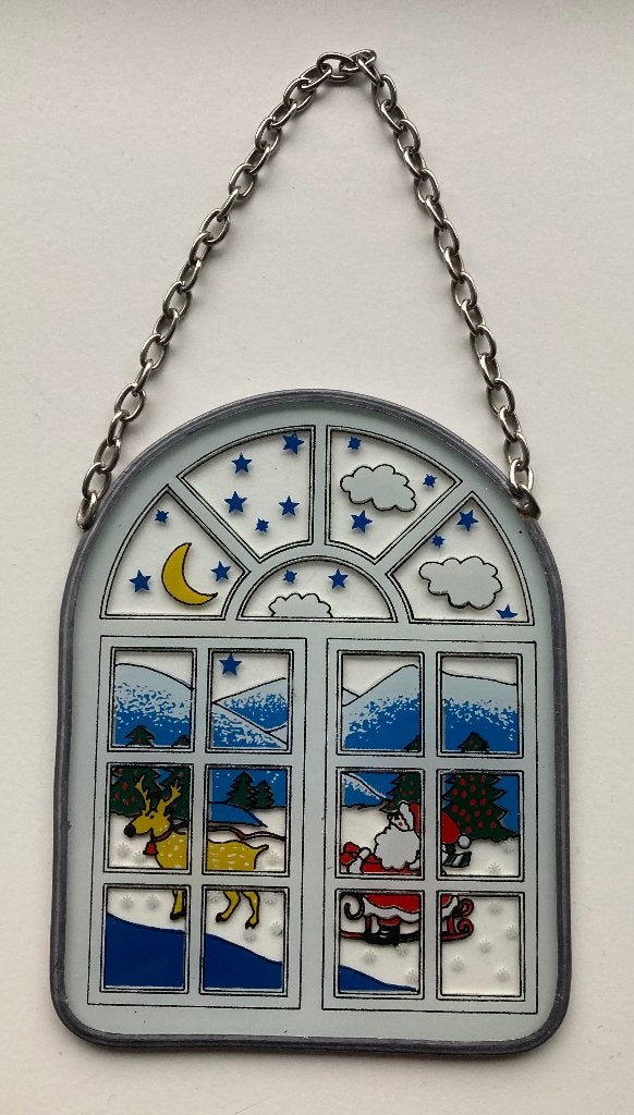 Kerst raampje glas hanger - voor het raam, Ophalen of Verzenden, Zo goed als nieuw