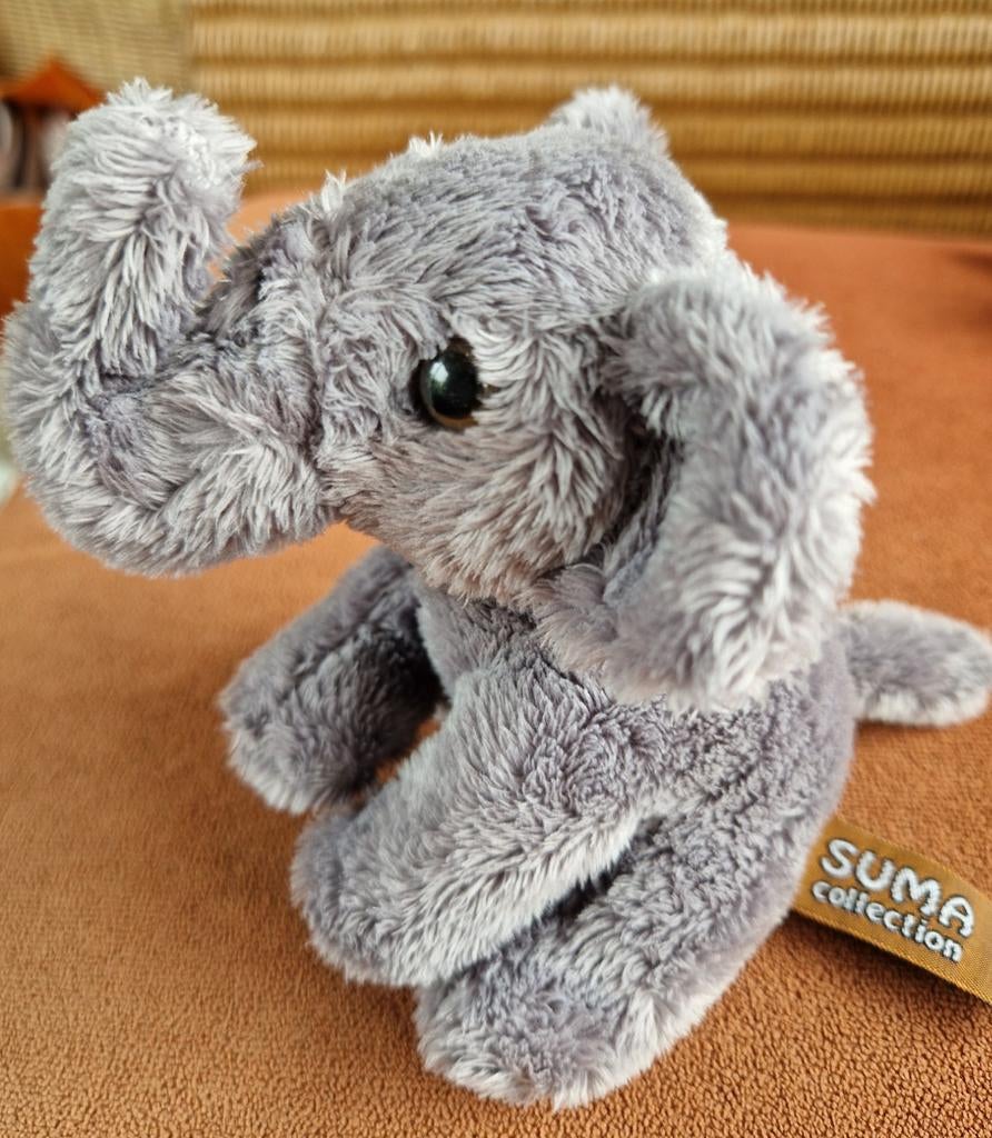 Schattige grijs olifantje knuffel van Suma Collection, Overige merken, Overige karakters, Grijs, Ophalen of Verzenden
