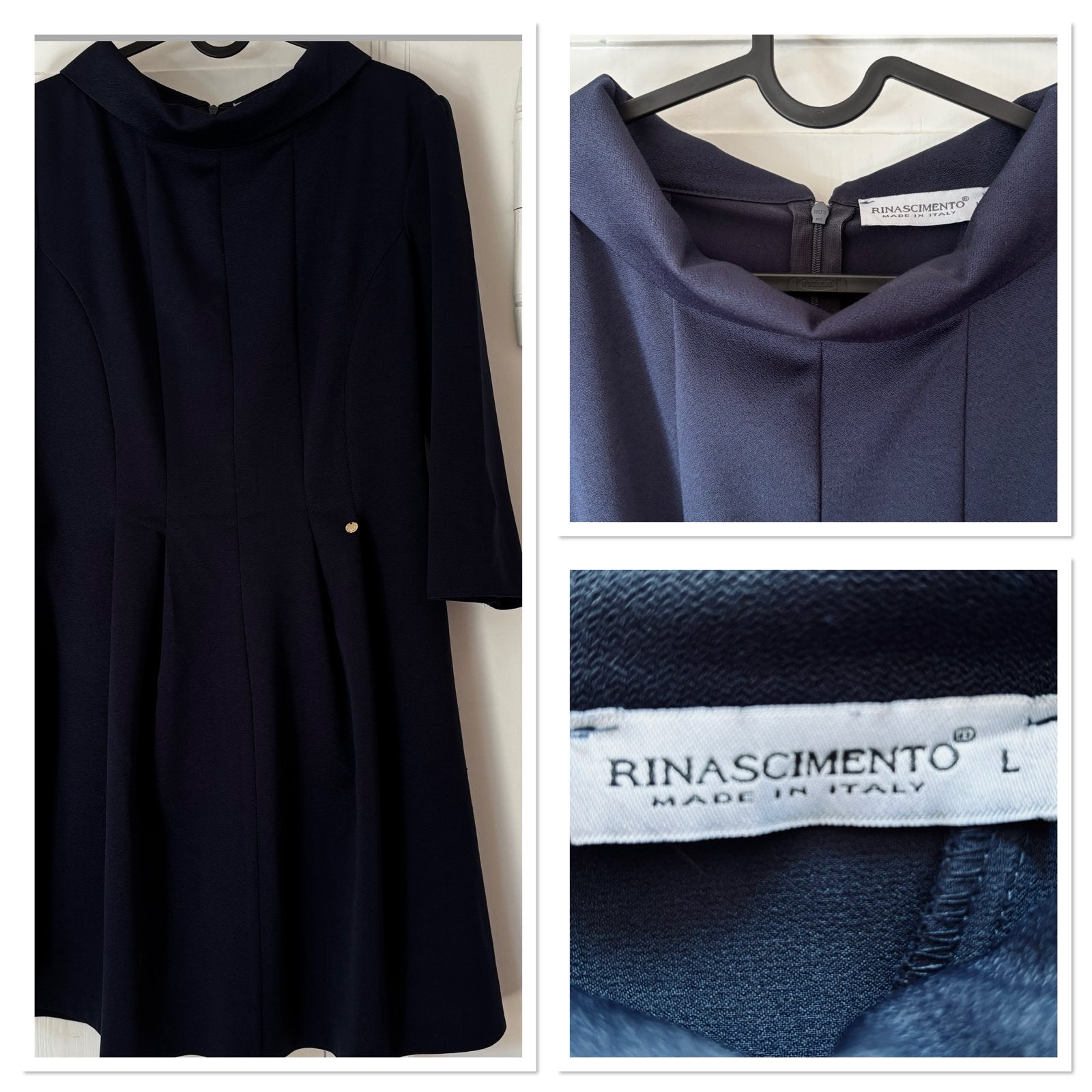 Stijlvolle Italiaanse Rinascimento jurk marine blauw L ZGAN, Blauw, Maat 42/44 (L), Ophalen of Verzenden, Zo goed als nieuw