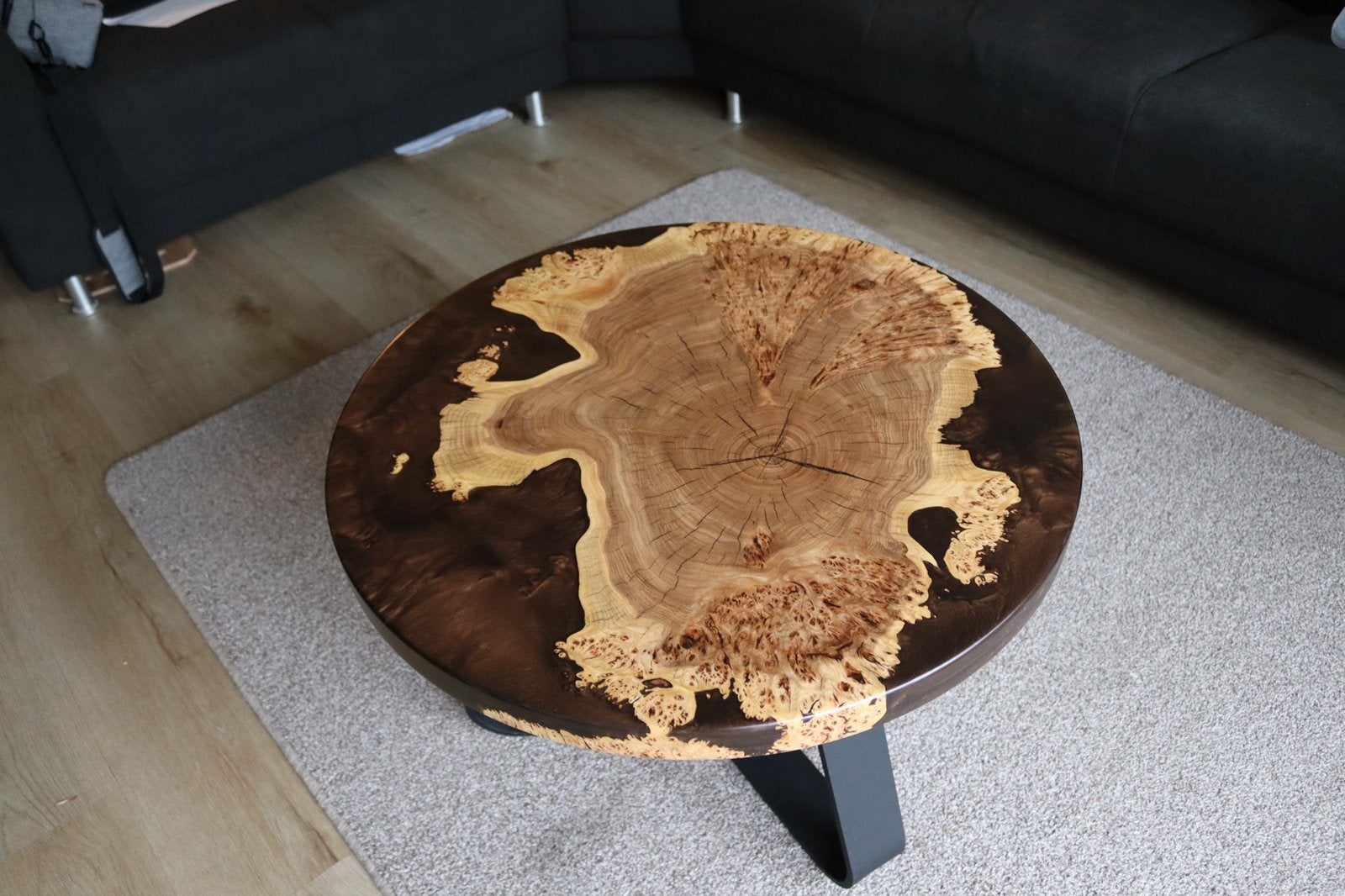 epoxy tafel, Huis en Inrichting, Tafels | Salontafels, 200 cm of meer, Zo goed als nieuw, Minder dan 50 cm, Rechthoekig
