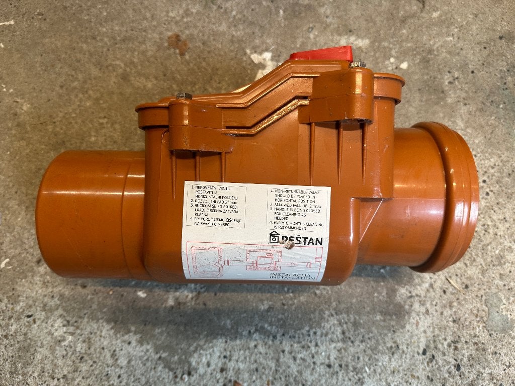 Nieuwe Peštan Terugslagklep DN 110 (Riool Keerklep), Ophalen, Afvoer, Pvc, Nieuw