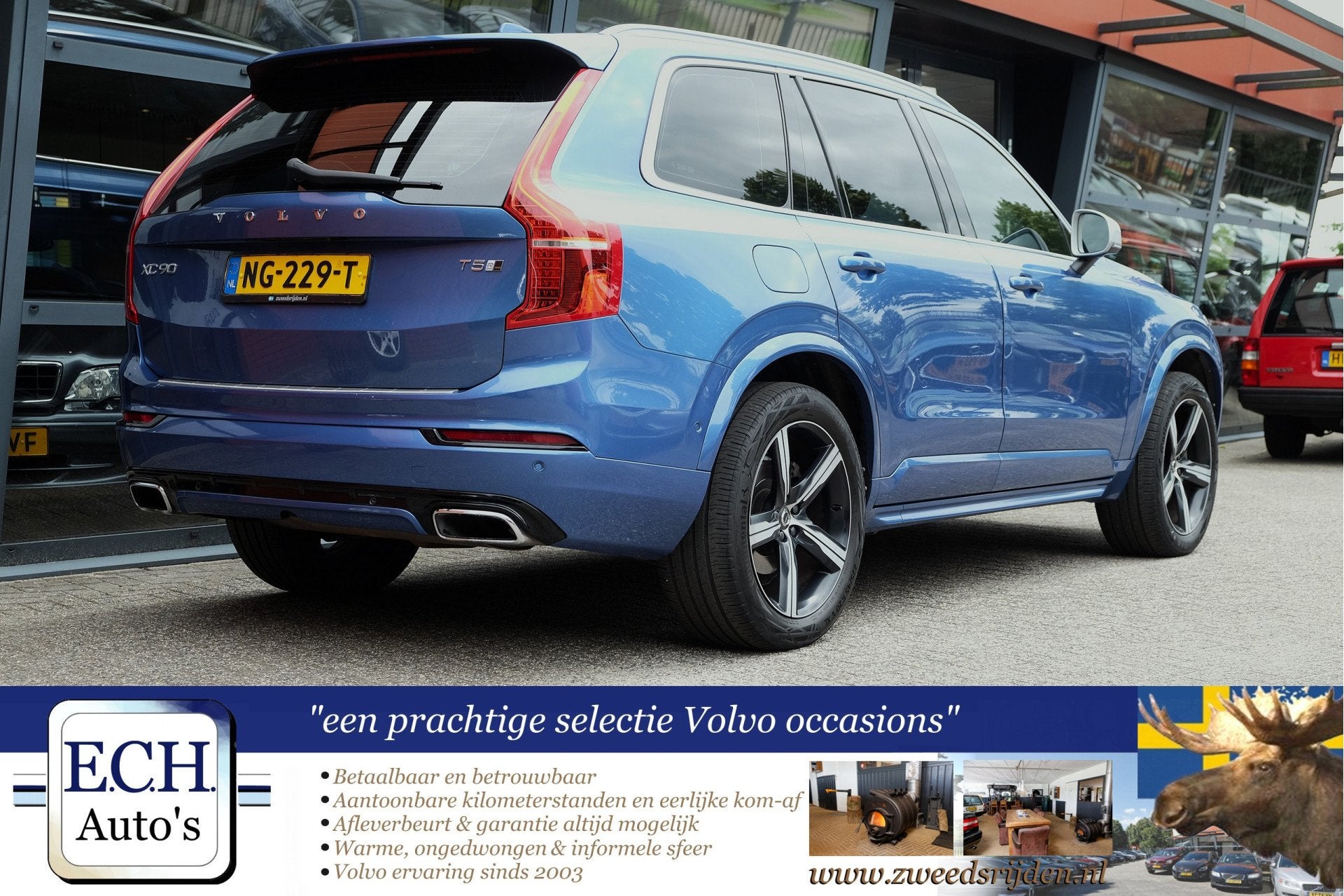 Volvo XC90 2.0 T5 AWD R-Design Panodak, Adaptieve CC, 7 zits, Gebruikt, 4 cilinders, 7 stoelen, 120 €/maand